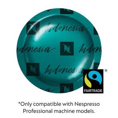 Nespresso Indonesia Fairtrade Coffee Nespresso Professional Capsules, Espresso Roast, 50/Box (8626.8