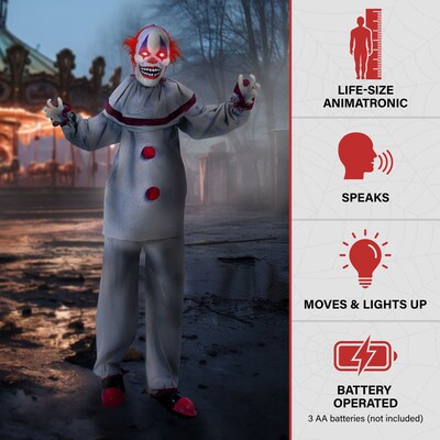 Haunted Hill Farm Life-Size Animatronic Clown (HHCLOWN-4FLSA)