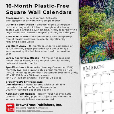 2026 BrownTrout Gardens 12" x 12" Monthly Wall Calendar (9798330703326)