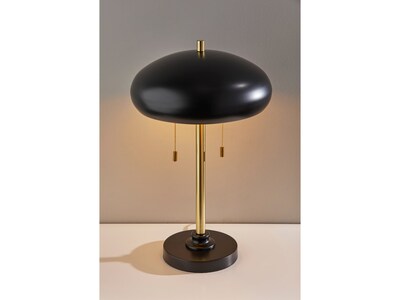 Adesso Cap Incandescent Table Lamp, Black/Antique Brass (1562-21)