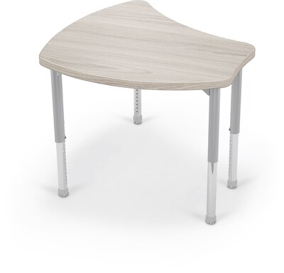 MooreCo Hierarchy Standard Shapes Desk, 30W x 28D, Grey Elm/Platinum Base (703673562812)
