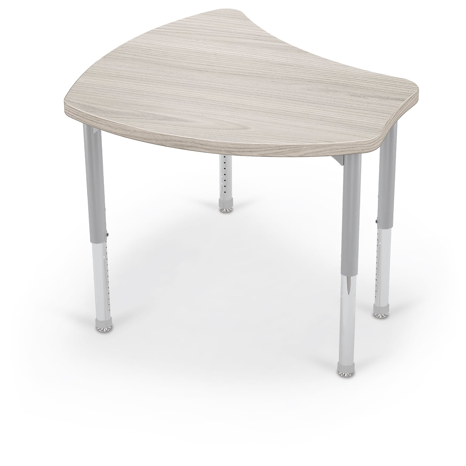 MooreCo Hierarchy Standard Shapes Desk, 30W x 28D, Grey Elm/Platinum Base (703673562812)