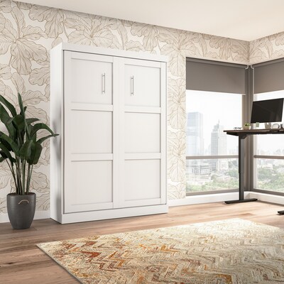 Bestar Pur 59W Full Size Murphy Bed for Multipurpose Room, White (26183-17)