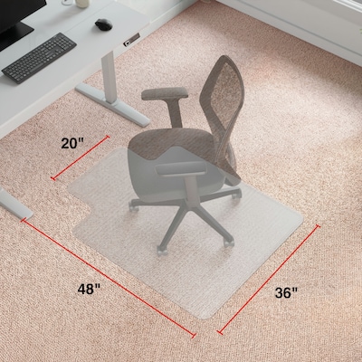 Quill Brand® BerberMat Chairmat, For Low Pile Carpets, Standard Lip, 36" x 48"