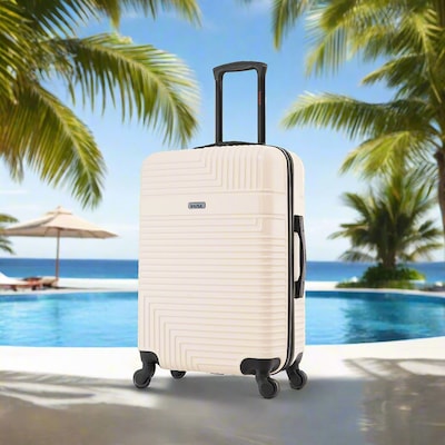 InUSA Resilience 25.59 Hardside Suitcase, 4-Wheeled Spinner, TSA Checkpoint Friendly, Sand (IURES00M-SAN)