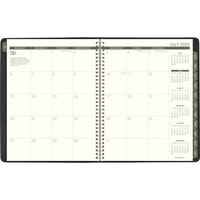 2025-2026 AT-A-GLANCE Recycled 8.25" x 11" Academic Weekly & Monthly Appointment Book, Faux Leather Cover, Black (70-957G-05-26)