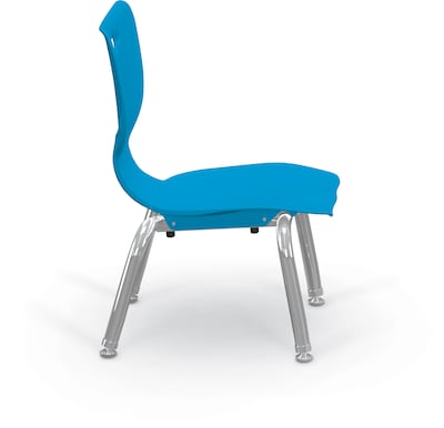 MooreCo 10" Hierarchy Student Chair with 4 Legs, Blue/Chrome Base (703673561655)