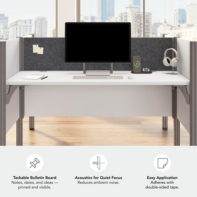 Bush Business Furniture Pro-Biz 42.8"H x 62.52"W 2 Person Back to Back Cubicle Panel Workstation, White (100870CG-17)
