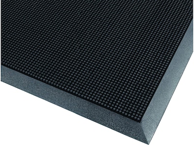 NoTrax Rubber Brush Scraper Mat, 31.5 x 23.6, Black (345S2432BL)