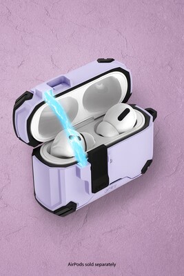 SaharaCase Raider Series Heavy Duty Case Compatible with Magsafe for Airpods Pro 3, Secure Lock, Purple Orchid (HP00219)