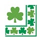 Amscan Lucky Shamrocks St. Patrick's Day Luncheon Napkin, Green, 16/Pack, 9 Packs/Set (511453)
