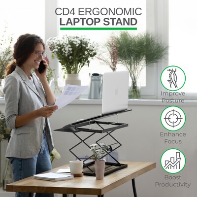 Uncaged Ergonomics CD4 16.25 x 12.25 Metal Laptop Stand, Black (CD4-b)