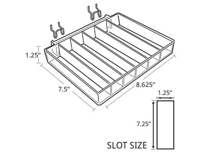 Azar 1.25" x 8.63" Pegboard Tray, Clear, 2/Pack (225560)