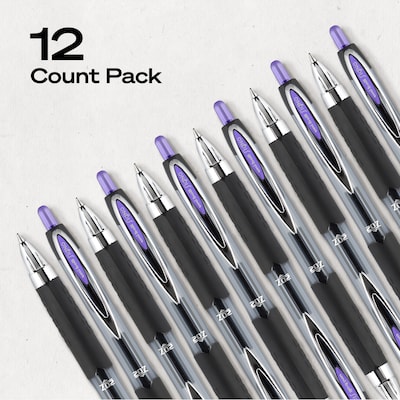 uniball 207 Retractable Gel Pens, Medium Point, 0.7mm, Violet Ink, Dozen (70221)