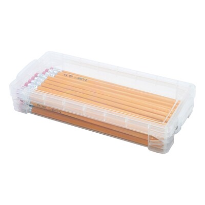 Super Stacker Polystyrene Pencil Box, 3.75" x 8.375" x 1.625", Clear, 8/Pack (AVT40309-8)