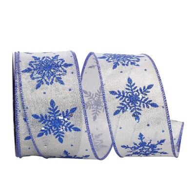 JAM Paper Ribbon, Silver/Blue Glitter (52640348429)