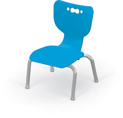 MooreCo 10 Hierarchy Student Chair with 4 Legs, Blue/Chrome Base (703673561655)