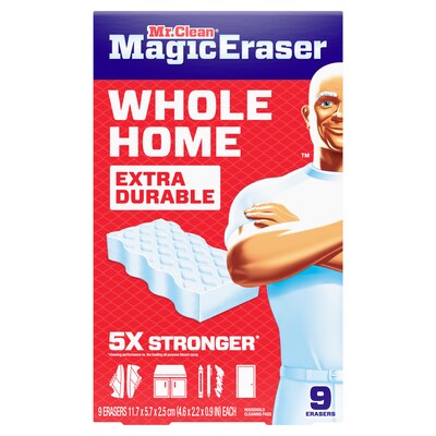 Mr. Clean Magic Eraser Sponge, White, 9 Pads/Pack (22880)