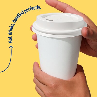 Perk™ Plastic Hot Cup Lid, 8 Oz., White, 500/Carton (PK45593CT)