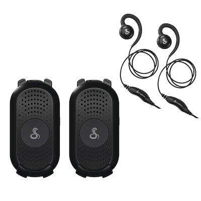 Cobra Compact 2-Way Handheld Business Radio with Dual-Dock Charger and Headset, Black, 2/Pack (PX280)
