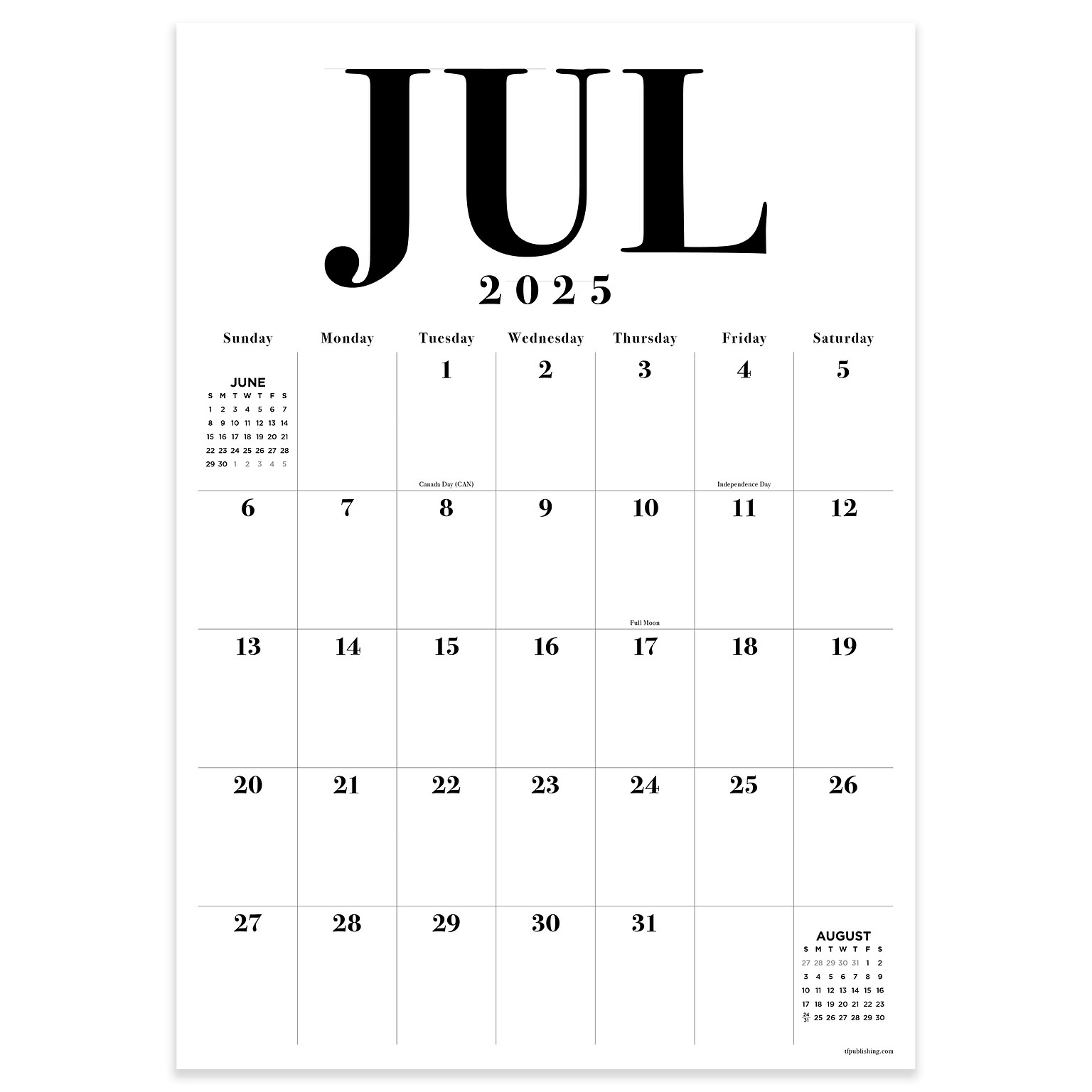 2025-2026 TF Publishing 12 x 17 Academic Monthly Wall Calendar (AY26-8512)