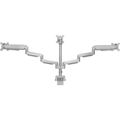 Lorell Adjustable Triple Monitor Arm with Pole, Up to 32" Monitor, Gray (LLR99804)