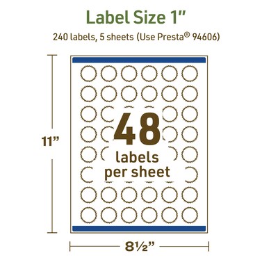 Avery Dissolvable Burst Multipurpose Labels, 1", Off-white, 240/Pack (94606)