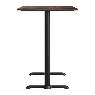 Flash Furniture Acadia Wooden Dining Table with T-Bases, 30"D x 48"W, Dark Brown/Black Base (ST3048WBRT0522B)
