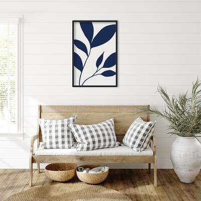 Amanti Art Modern Blue Botanical Abstract Print No 2 by The Creative Bunch Studio Wood Framed Wall Art Print, 23" x 33"