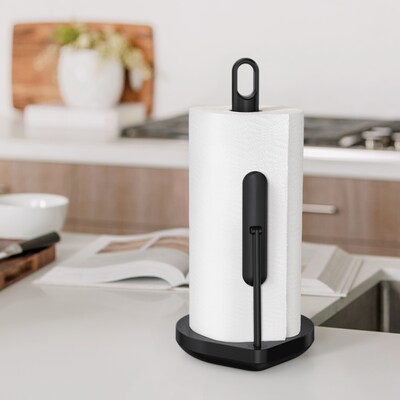 simplehuman Tension Arm Paper Towel Holder, Matte Black Steel (KT1204)