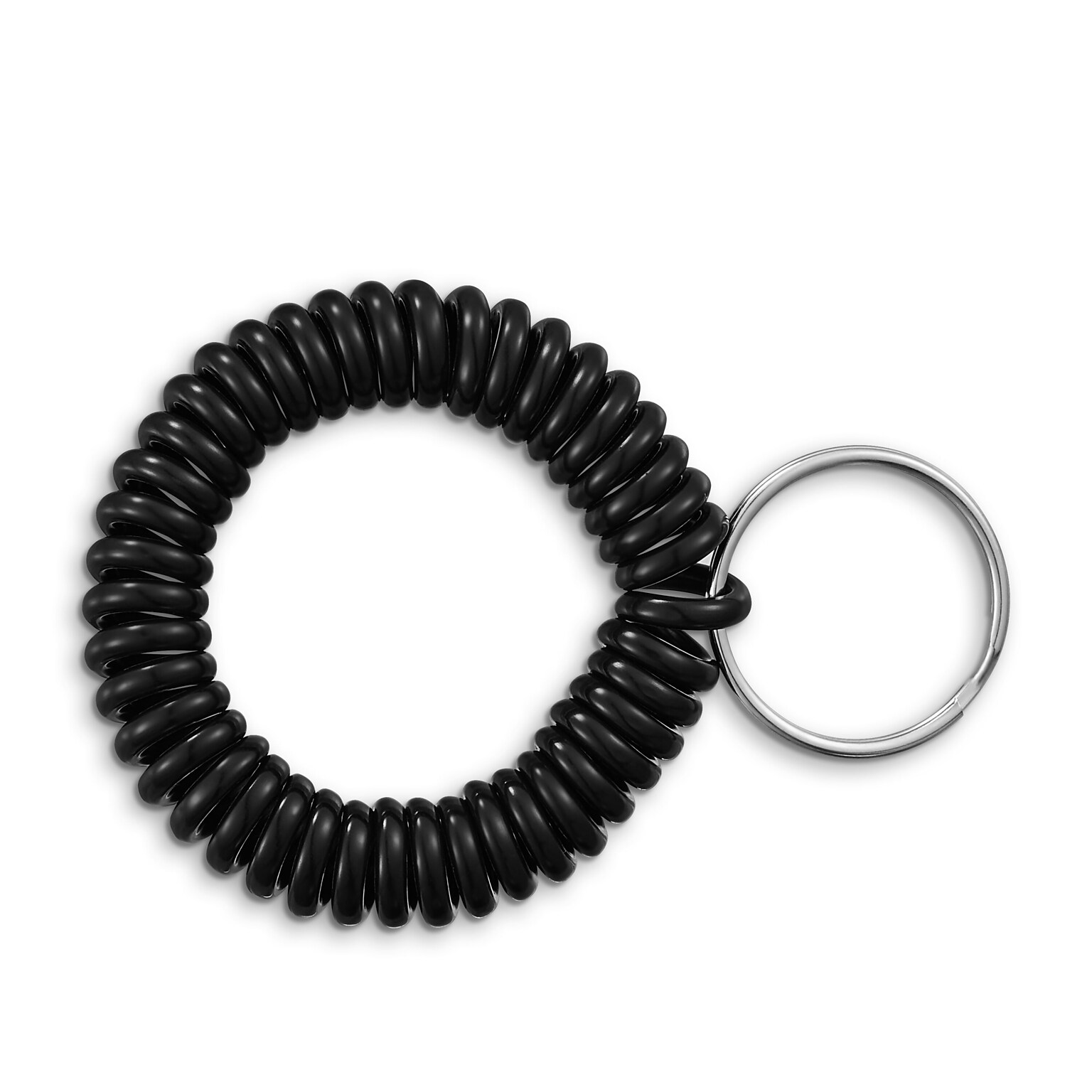 Staples Key Ring Wrist Coil, Black, 5/Pack (22156)