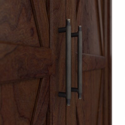 Bush Furniture Key West 66" Tall Storage Cabinet with Doors and 5 Shelves, Bing Cherry (KWS266BC-03)