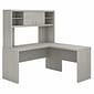 Office by kathy ireland® Echo L Shaped Desk with Hutch, Gray Sand (ECH031GS)