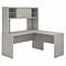 Bush Business Furniture Echo 60W L Shaped Desk with Hutch, Gray Sand (ECH031GS)