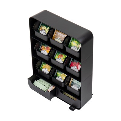 Mind Reader Plastic 11-Drawer Tea Bag Organizer, Black (TBORG-BLK)