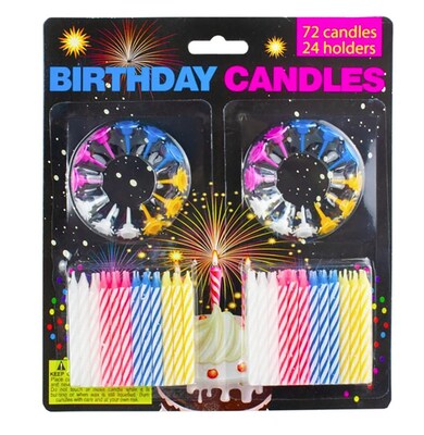 Birthday Candles with Holders Set