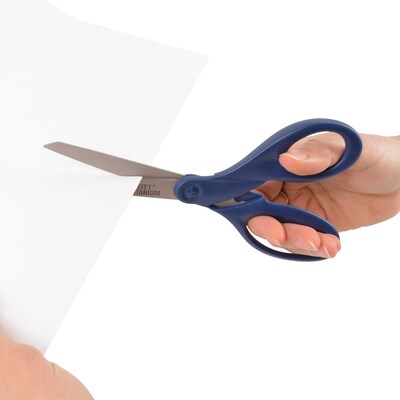 Westcott 8" Titanium Multi-Purpose/Heavy Duty Scissor, Blunt Tip, Navy (17509)