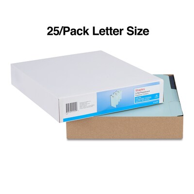 Staples® 60% Recycled Pressboard Classification Folder, 3" Expansion, Letter Size, Light Blue, 25/Box (ST384869/384869)