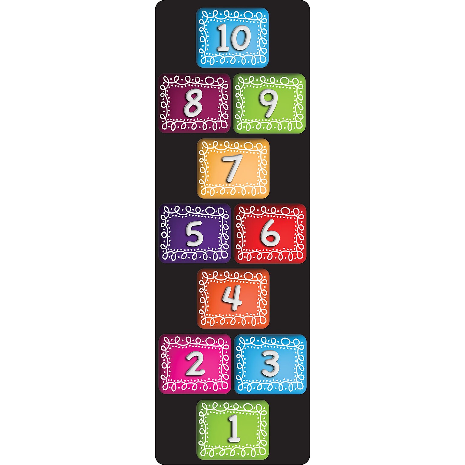 Ashley Productions Smart Poly, The Original Fun Mat, Mat Runner, 15.5 x 47, Numbers 1-10, Chalk loop (ASH91400)