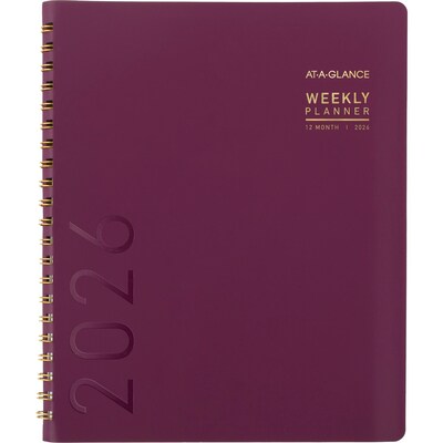 2026 AT-A-GLANCE Contemporary 8.25" x 11" Weekly & Monthly Planner, Faux Leather Cover, Purple (70-940X-14-26)