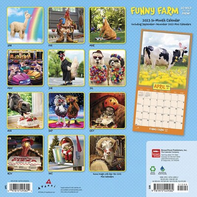 2023 BrownTrout Avanti Funny Farm 12 x 12 Monthly Wall Calendar (9781975449582)