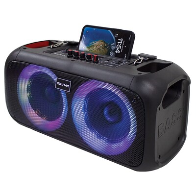 Dolphin Audio Bluetooth Portable Party Speaker with Lights, Black (SP-2600RBT)