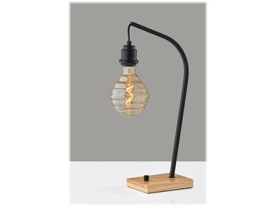 Adesso Wren Incandescent Desk Lamp, 21, Natural Wood/Black (3846-01)