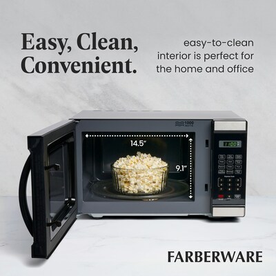 Farberware Professional 1.1 Cu. Ft. Countertop Microwave, Stainless Steel (FMO11AHTBKL)