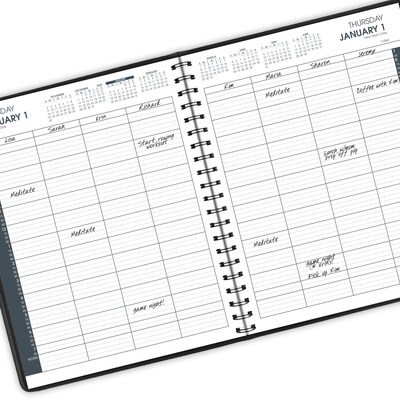 2026 AT-A-GLANCE 8.5" x 11" Calendar Year Daily Appointment Book, Faux Leather Cover, Black, 2/Set (70-212-05-26)