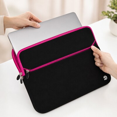 Vangoddy 15" Laptop Sleeve, Black/Pink (NBKLEA225)
