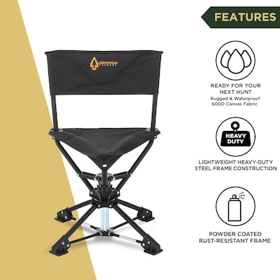 Arrowhead Outdoor 360°-Swiveling Outdoor Chair, Charcoal Black (TSRTKKS0261U)
