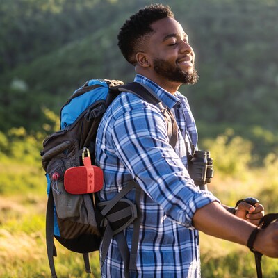 STUDIO PRO by FISHER ECO GO Wireless Bluetooth Portable Speaker with FM Radio, Waterproof, Red (SBT294R)