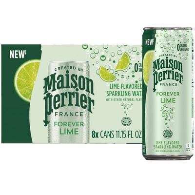 Perrier Carbonated Mineral Water, Lime, 330 ml, 8/Pack (NES31086)