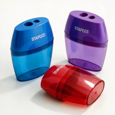 Staples® Manual Pencil Sharpener, Assorted Colors (10898-CC)